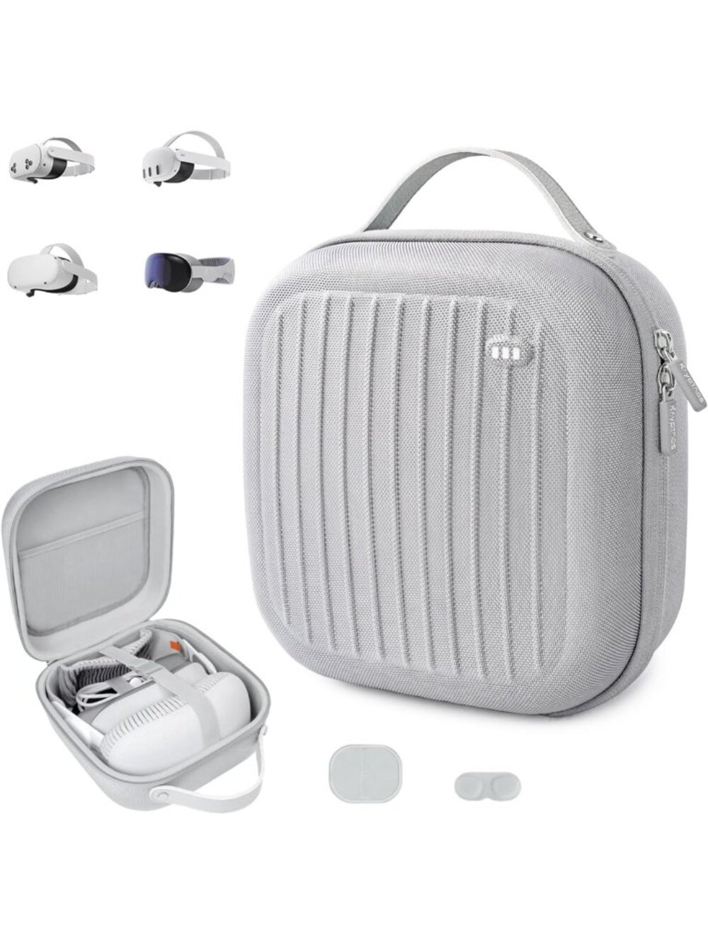 Portable Hard Case for VR Headset & Controllers, Travel-Friendly Storage, Gray